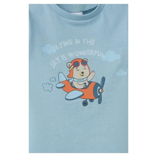 Defacto 2li Mavi Baskılı Kısa Kollu Pijama Takımı Erkek Bebek H5629a526au - Görsel 6
