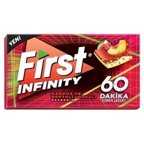 First Infinity 60 Dk Karpuz&Şeftali Aromalı Şekersiz Sakız 27 gr - Görsel 3