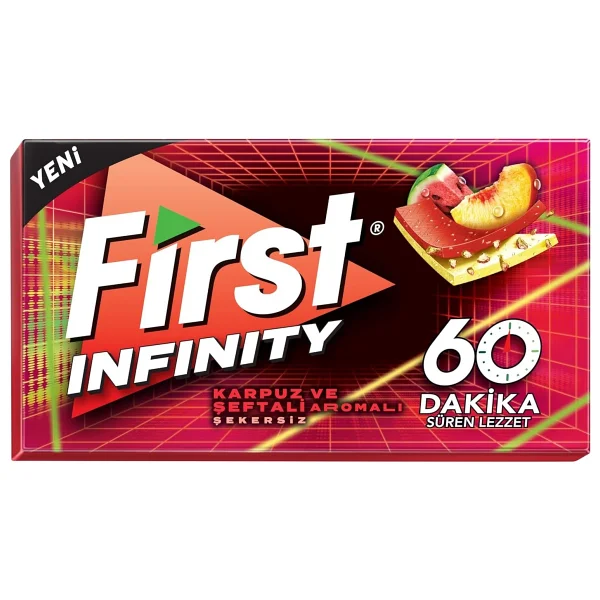 First Infinity 60 Dk Karpuz&Şeftali Aromalı Şekersiz Sakız 27 gr - Görsel 2