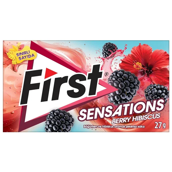 First Sensations Berry Hibisküs Şekersiz Sakız 27 gr - Görsel 3