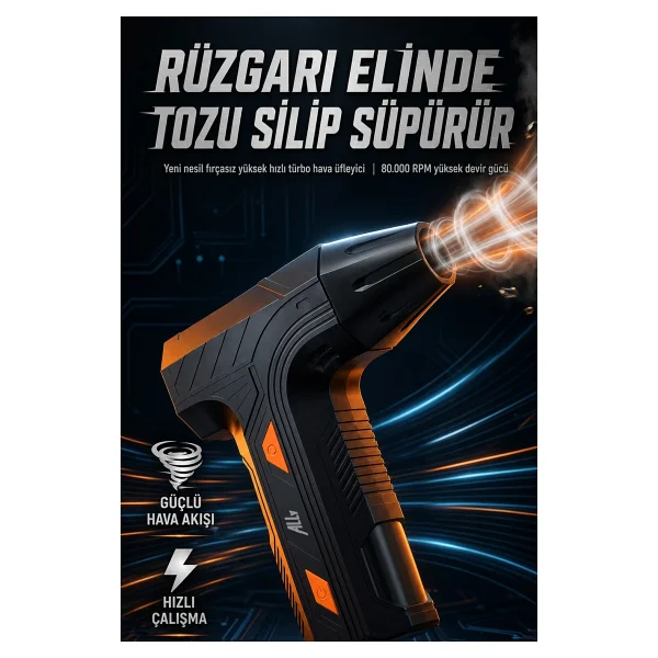 Ally Turboblast Pro Turbo Fan ,Hava Üfleyici 80000rpm - Görsel 2