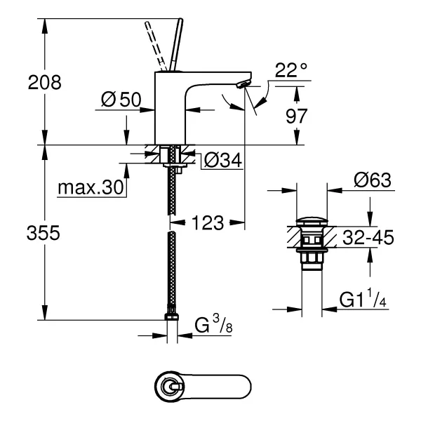 Grohe Get Joy M 23800000 Lavabo Bataryası - Görsel 2