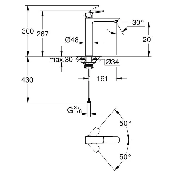 Grohe Cubeo XL 1017290000 Krom Lavabo Bataryası - Görsel 8