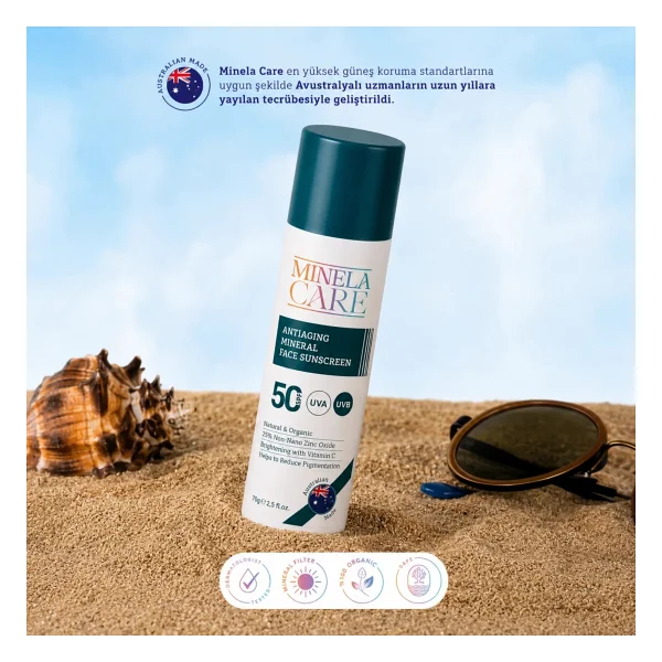 Minela Care Anti-Aging Organik Mineral Filtreli 70 Gr 50 Faktör Güneş Kremi - Görsel 4