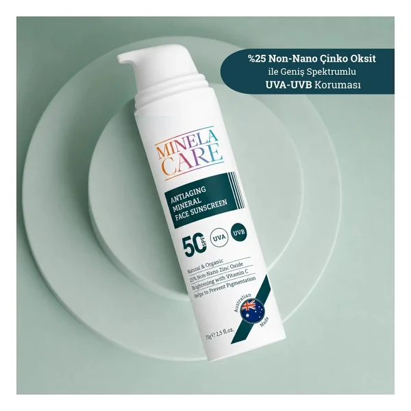 Minela Care Anti-Aging Organik Mineral Filtreli 70 Gr 50 Faktör Güneş Kremi - Görsel 6