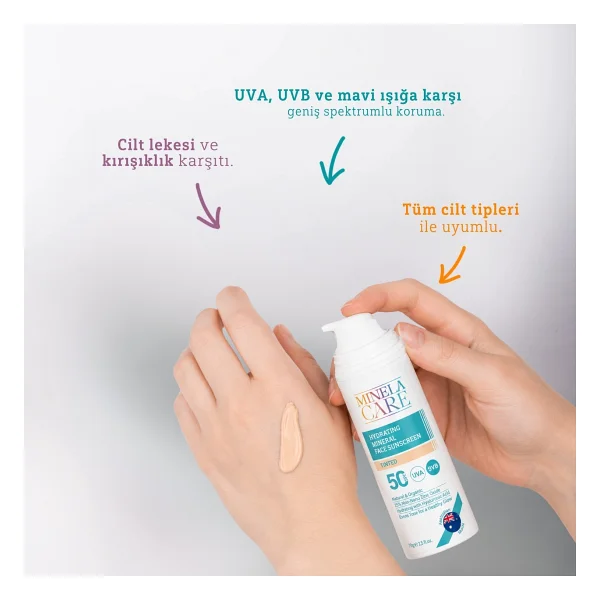 Minela Care Hydrating Mineral Filtreli 70 Gr 50 Faktör Renkli Güneş Kremi - Görsel 3