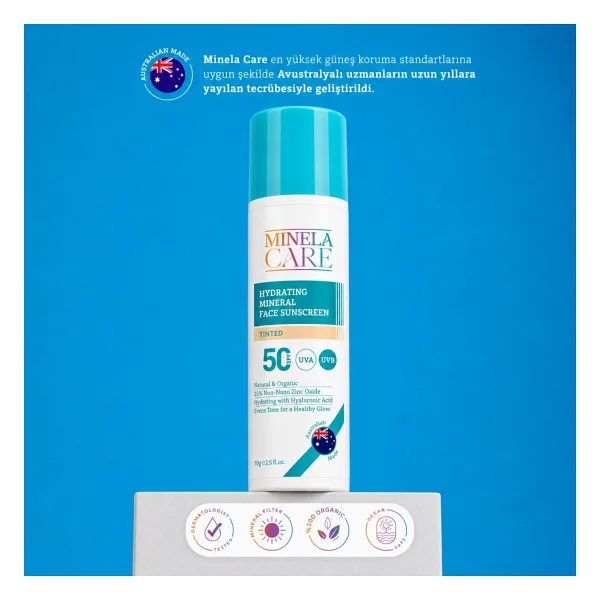 Minela Care Hydrating Mineral Filtreli 70 Gr 50 Faktör Renkli Güneş Kremi - Görsel 6