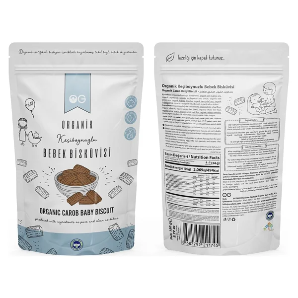 Og Natural Organik Keçiboynuzlu Bebek Bisküvisi 150 Gr 2 Adet - Görsel 2