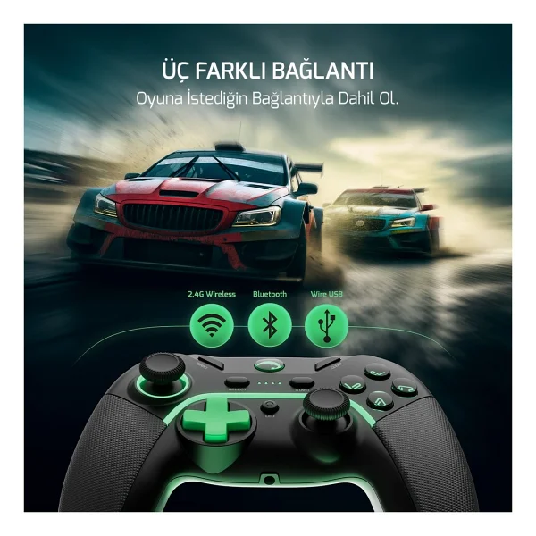 Gamepower Vitrus Hall Effect Joystickli Kablosuz Siyah Gamepad (2.4g/Bluetooth) (PC Uyumlu) - Görsel 5