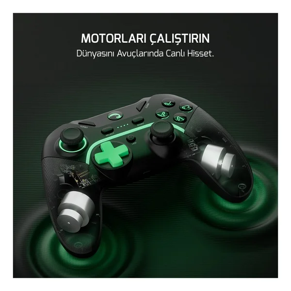 Gamepower Vitrus Hall Effect Joystickli Kablosuz Siyah Gamepad (2.4g/Bluetooth) (PC Uyumlu) - Görsel 6
