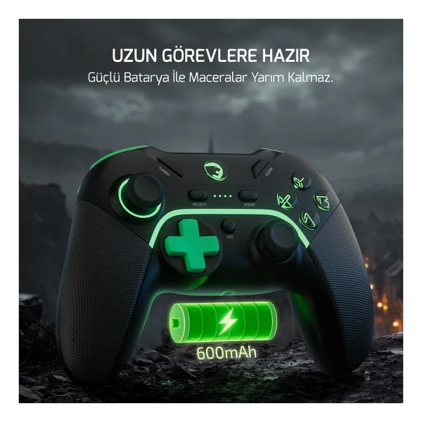 Gamepower Vitrus Hall Effect Joystickli Kablosuz Siyah Gamepad (2.4g/Bluetooth) (PC Uyumlu) - Görsel 9