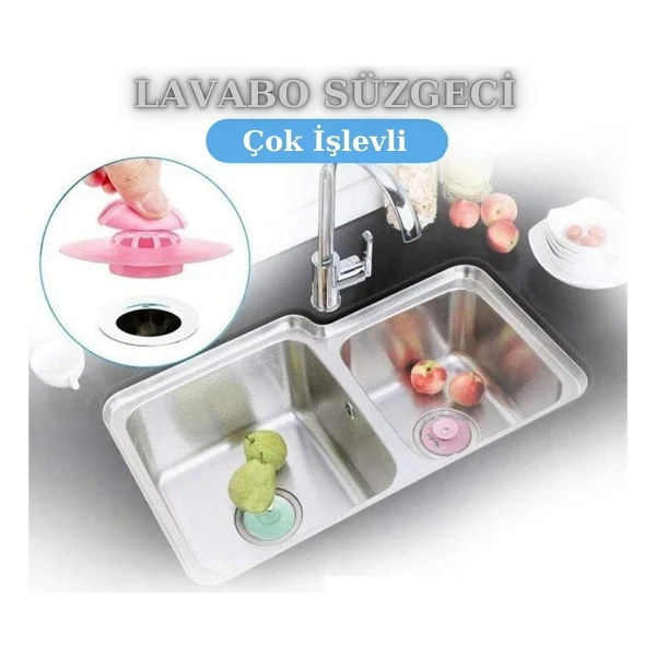 Buffer Silikon Malzeme Banyo Mutfak Gider Evye Lavabo İçine Çöp Tıpası Kaydırmaz Süzgeç Çeşitleri M - Görsel 9