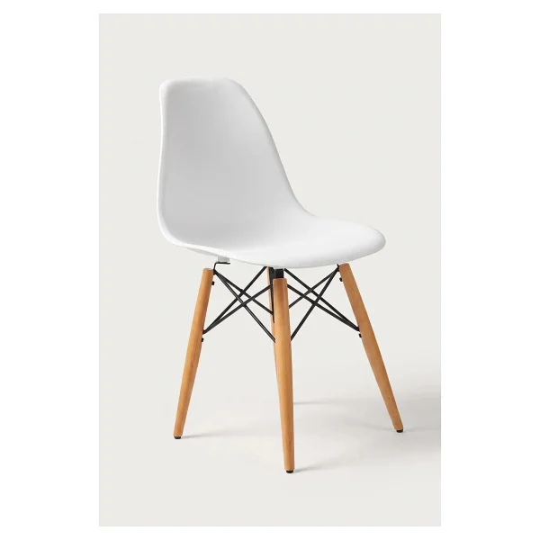 Seduna Siyah Eames Sandalye - Natural Ahşap Ayaklı - Görsel 8