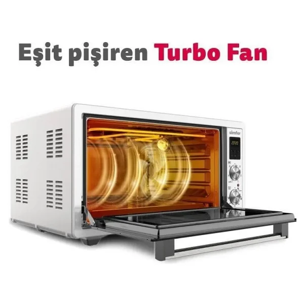 Simfer 4546 45 Lt Beyaz Turbo Midi Fırın - Görsel 5
