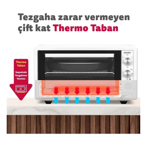 Simfer 4546 45 Lt Beyaz Turbo Midi Fırın - Görsel 7
