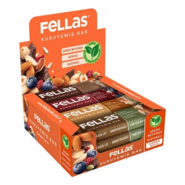 Fellas Kuruyemiş Bar (30 G) Karma Kutu - 12 Adet (4 Çeşit) - Görsel 2