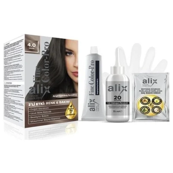 Alix Kit Saç Boyası 4.0 Kahve - Görsel 3