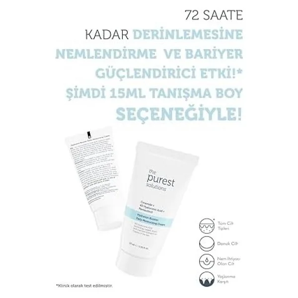 The Purest Solutions 24 Saat Etkili Günlük Yoğun Nemlendirici Cilt Bakım Kremi, Seyahat Boy 15 Ml - Option-1 - Görsel 4