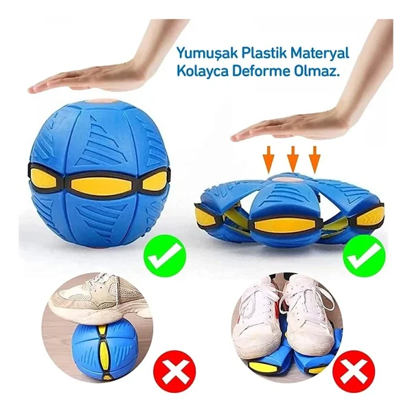 Işıklı Zıplayan Frizbi Evcil Hayvan Topu - Görsel 9