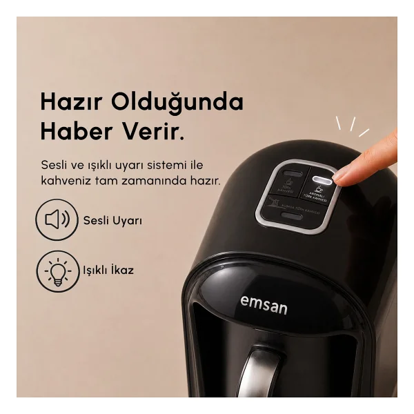 Emsan Kumda Black Türk Kahve Makinesi - Görsel 4