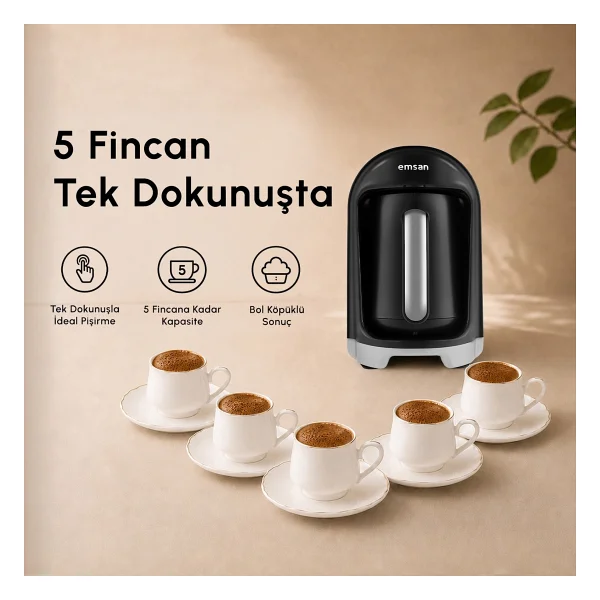 Emsan Kumda Black Türk Kahve Makinesi - Görsel 6