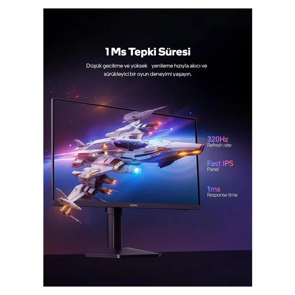 Koorui G2721e 27" 1 Ms 2k Pivot Ips 320 Hz Oyuncu Monitörü - Görsel 2