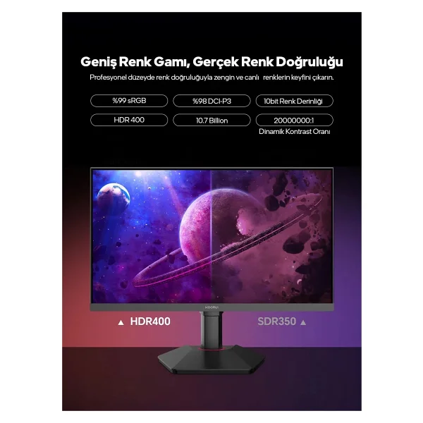 Koorui G2721e 27" 1 Ms 2k Pivot Ips 320 Hz Oyuncu Monitörü - Görsel 5