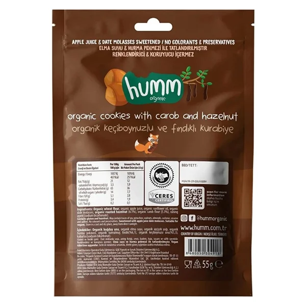 Humm Organic Keçiboynuzlu Ve Fındıklı Kurabiye 55 Gr - Görsel 6
