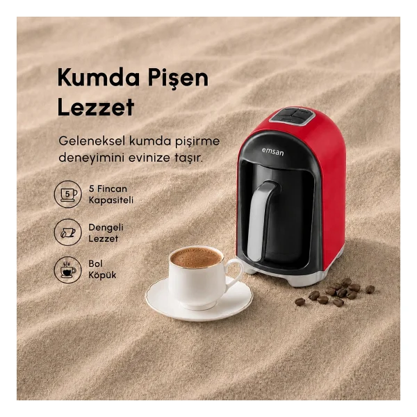 Emsan Kumda Black Türk Kahve Makinesi - Görsel 10