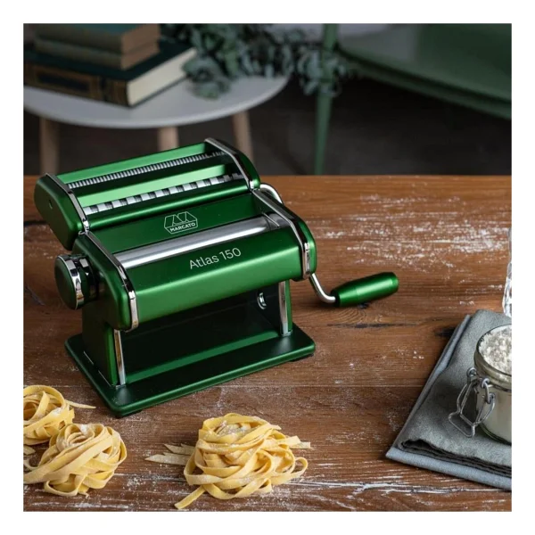 Marcato Atlas 150 Yeşil Makarna Makinesi + Pastawheel - Görsel 9