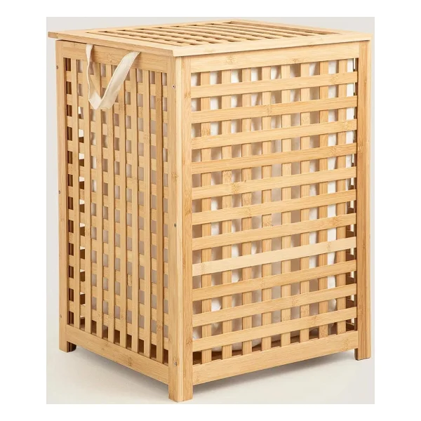 Chakra Bambu S Natural 58x40x40 Cm Çamaşır Sepeti - Görsel 8