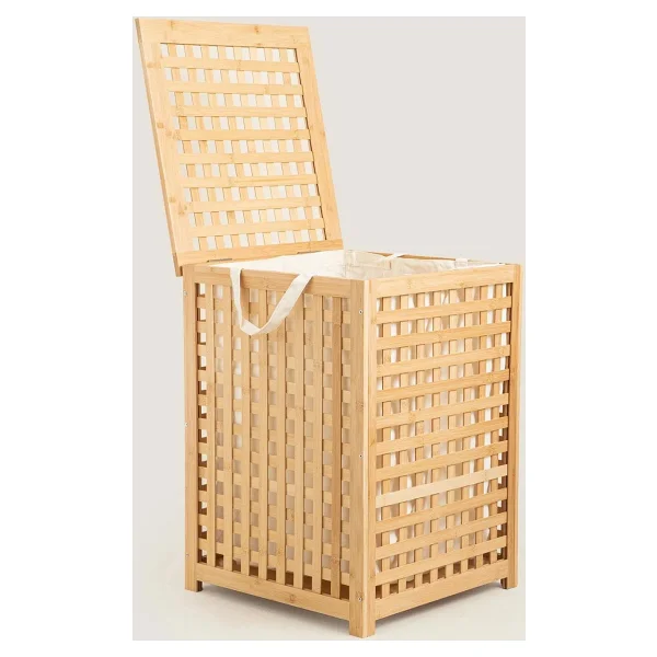 Chakra Bambu S Natural 58x40x40 Cm Çamaşır Sepeti - Görsel 4