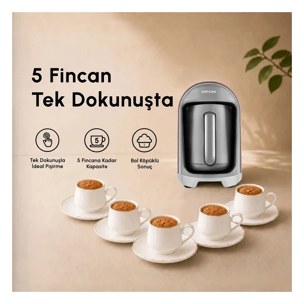 Emsan Kumda Pearly Pink Türk Kahve Makinesi - Görsel 5