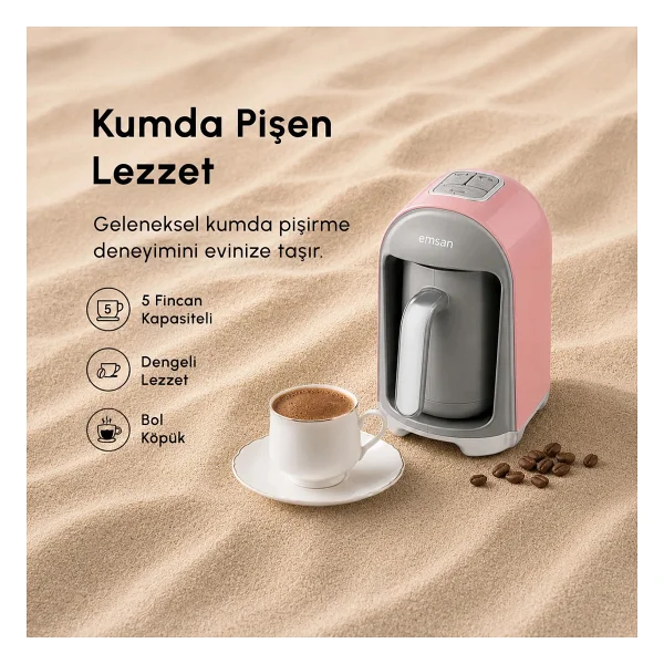 Emsan Kumda Black Türk Kahve Makinesi - Görsel 9