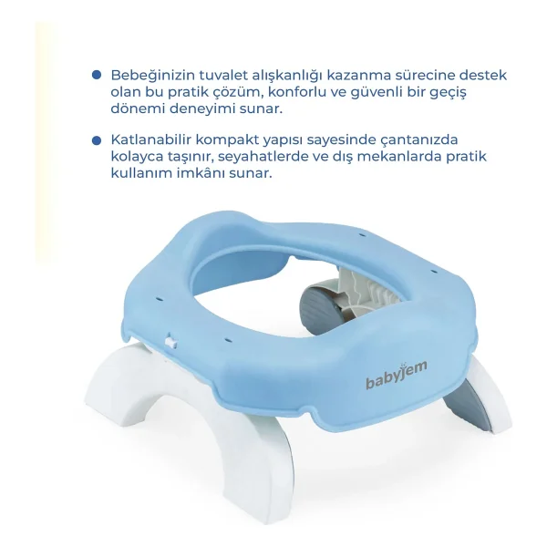 Babyjem Portatif Mavi Lazımlık Ve Tuvalet Adaptörü - Görsel 2