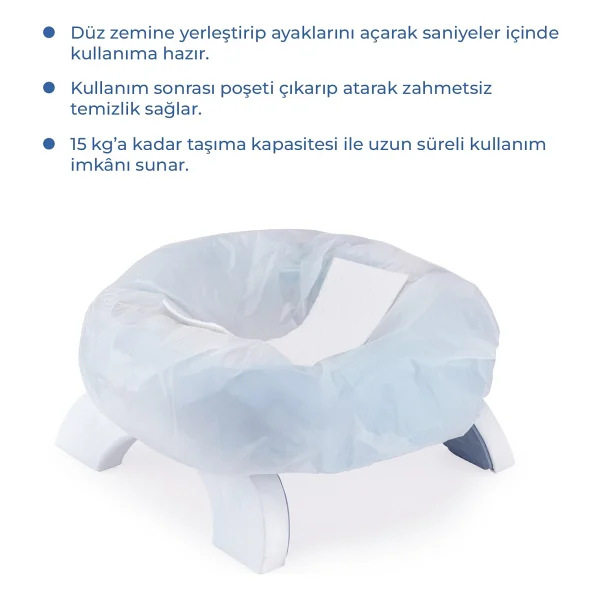 Babyjem Portatif Mavi Lazımlık Ve Tuvalet Adaptörü - Görsel 3