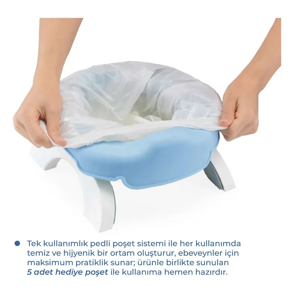 Babyjem Portatif Mavi Lazımlık Ve Tuvalet Adaptörü - Görsel 4