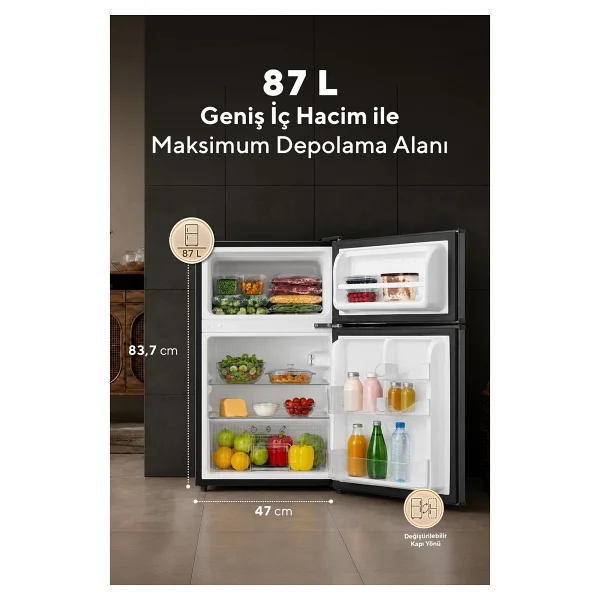Kumtel Htmf-90eb Çift Kapılı Mini Buzdolabı - Görsel 3
