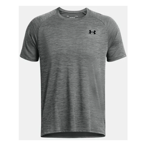 Under Armour Tech Textured 1382796-025 Gri Kısa Kollu Bisiklet Yaka Erkek Tişört - Görsel 3