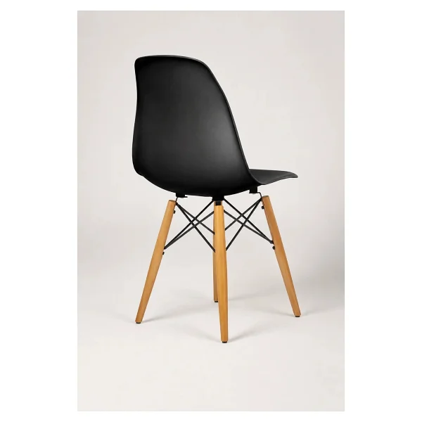 Seduna Siyah Eames Sandalye - Natural Ahşap Ayaklı - Görsel 6
