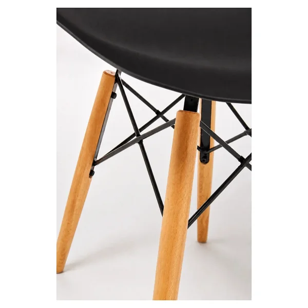 Seduna Siyah Eames Sandalye - Natural Ahşap Ayaklı - Görsel 7