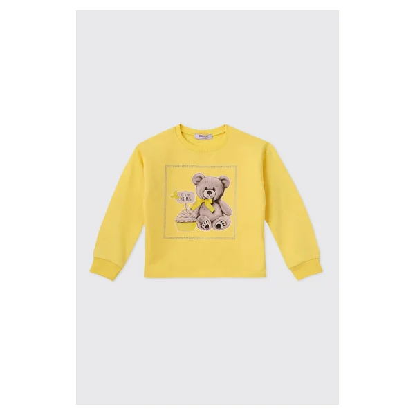 Civil Baby Çizgi Emp. Çiçek Nakışlı 6-18 Ay Sweatshirt - Bej 6-9 Ay - Görsel 10