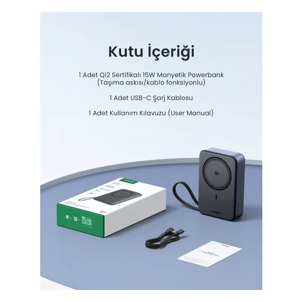 Ugreen Zapix 55450b 20000 mAh Hızlı Şarj Magsafe Powerbank - Görsel 7