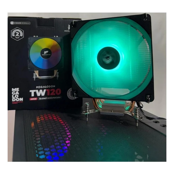 Megalodon Tw120 6 Bakır Borulu Argb Kule Tipi İşlemci Soğutucu CPU Fanı Sadece İntel İşlemciler İçin - Görsel 4