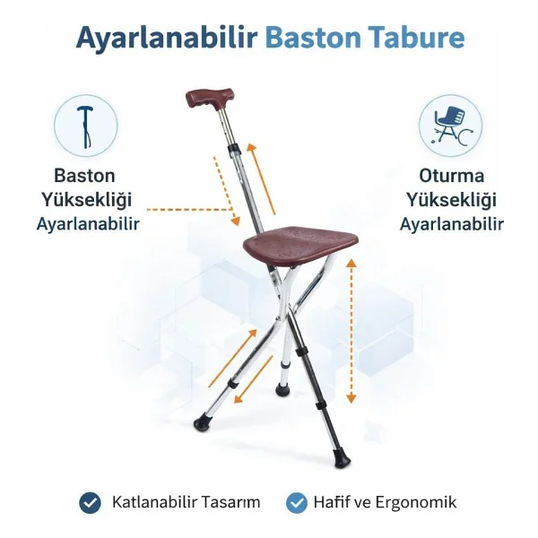 Comfort Plus Dm-74 Oturaklı Baston - Görsel 3