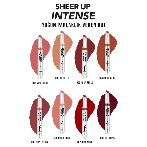 Flormar Sheer Up Intense Krem Dokulu Parlak Bitişli Jel Ruj - Görsel 7