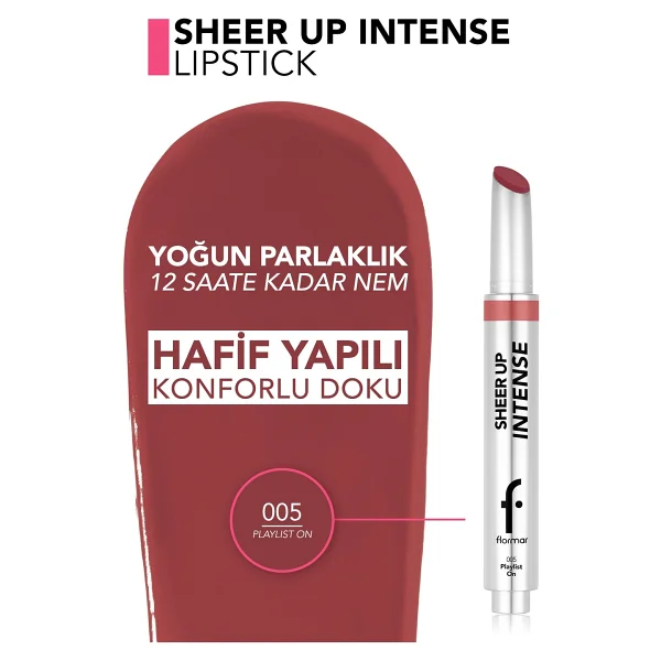 Flormar Sheer Up Intense Krem Dokulu Parlak Bitişli Jel Ruj - Görsel 8