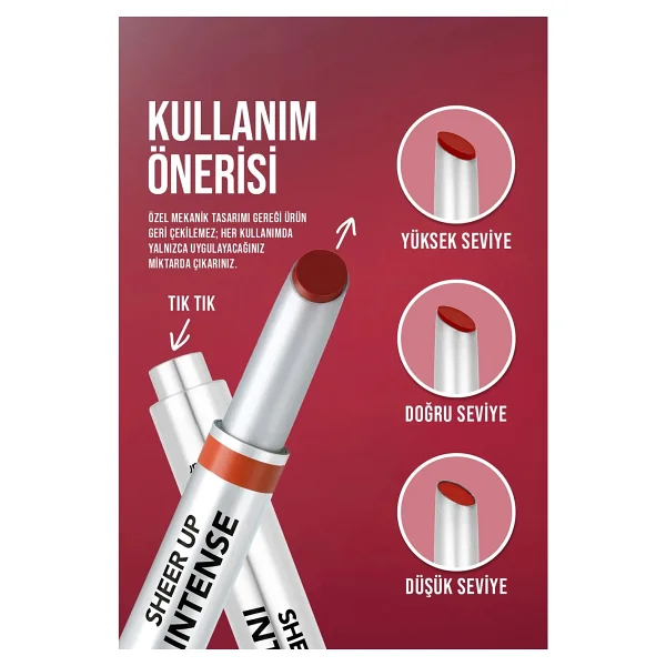 Flormar Sheer Up Intense Krem Dokulu Parlak Bitişli Jel Ruj - Görsel 10