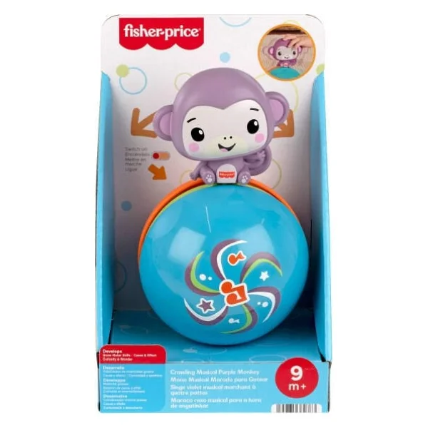 Fisher Price Emekleme Arkadaşı Müzikli Mor Maymun Jlb95 - Görsel 2