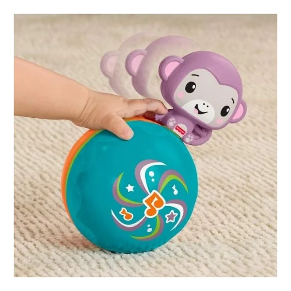 Fisher Price Emekleme Arkadaşı Müzikli Mor Maymun Jlb95 - Görsel 3